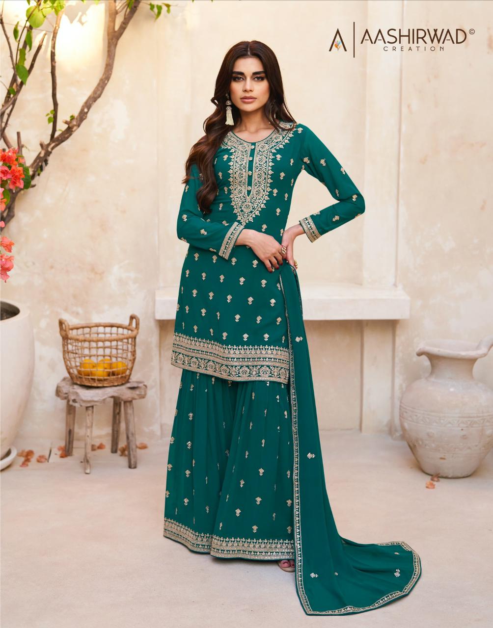 Zohra By Aashirwad Georgette Wedding Salwar Suits Catalog